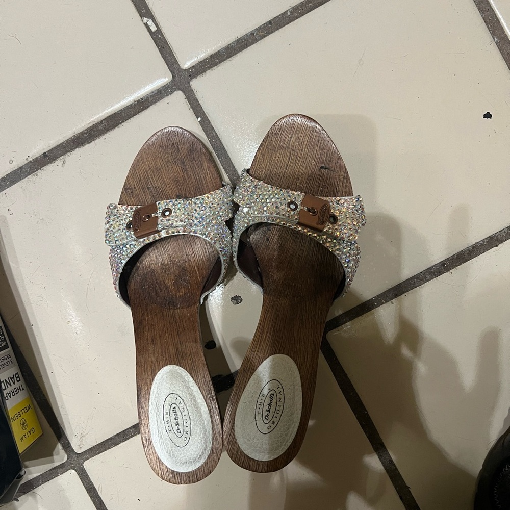 Dr Scholls Rhinestone Heel Sandals - Picture 2 of 3
